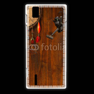 Coque Huawei Ascend P2 Canne à pêche et hameçons pêcheur
