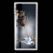 Coque Huawei Ascend P2 Danseuse avec tigre