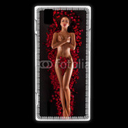 Coque Huawei Ascend P2 Femme nue pétales de rose glamour