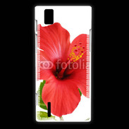 Coque Huawei Ascend P2 Hibiscus rouge