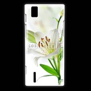 Coque Huawei Ascend P2 Fleurs de Lys blanc