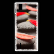 Coque Huawei Ascend P2 Galet et pétales