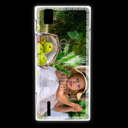 Coque Huawei Ascend P2 Petite fille avec panier de pommes