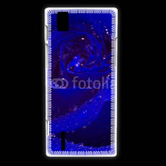 Coque Huawei Ascend P2 Fleur rose bleue