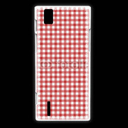 Coque Huawei Ascend P2 Effet vichy rouge et blanc