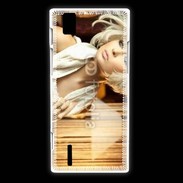 Coque Huawei Ascend P2 Femme blonde fashion glamour