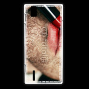 Coque Huawei Ascend P2 bouche homme rouge