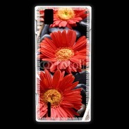 Coque Huawei Ascend P2 Fleurs Zen rouge 10