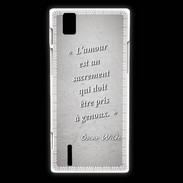 Coque Huawei Ascend P2 Sacrement amour Gris Citation Oscar Wilde