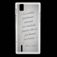 Coque Huawei Ascend P2 Société rêveur Gris Citation Oscar Wilde
