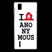Coque Huawei Ascend P2 I love anonymous