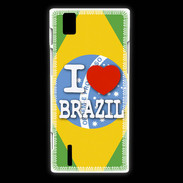 Coque Huawei Ascend P2 I love Brazil 3