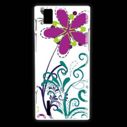 Coque Huawei Ascend P2 motif floral bleu