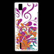 Coque Huawei Ascend P2 motif floral orange