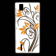 Coque Huawei Ascend P2 motif floral marron