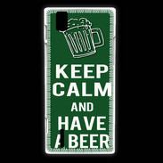 Coque Huawei Ascend P2 Keep Calm Have a beer Vert