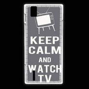 Coque Huawei Ascend P2 Keep Calm Watch TV Gris