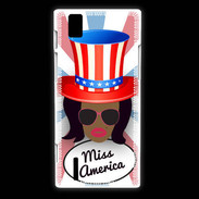 Coque Huawei Ascend P2 Miss USA Black