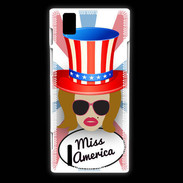Coque Huawei Ascend P2 Miss USA Rousse