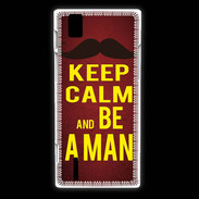 Coque Huawei Ascend P2 Keep Calm Be a Man Rouge