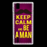 Coque Huawei Ascend P2 Keep Calm Be a Man Rose