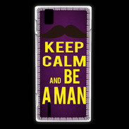 Coque Huawei Ascend P2 Keep Calm Be a Man Violet
