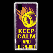 Coque Huawei Ascend P2 Keep Calm and Burn Out violet