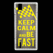 Coque Huawei Ascend P2 Keep Calm and Be Fast Gris