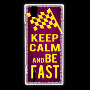 Coque Huawei Ascend P2 Keep Calm and Be Fast Rose
