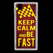 Coque Huawei Ascend P2 Keep Calm and Be Fast Rouge