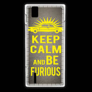 Coque Huawei Ascend P2 Keep Calm and Be Furious Gris