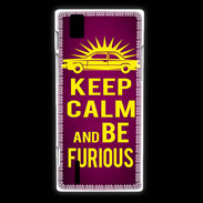 Coque Huawei Ascend P2 Keep Calm and Be Furious Rose