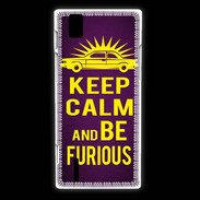 Coque Huawei Ascend P2 Keep Calm and Be Furious Violet