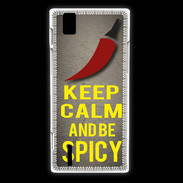 Coque Huawei Ascend P2 Keep Calm and Be Spicy Gris