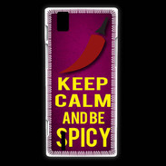 Coque Huawei Ascend P2 Keep Calm and Be Spicy Rose