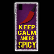 Coque Huawei Ascend P2 Keep Calm and Be Spicy Violet