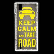 Coque Huawei Ascend P2 Keep Calm and Take o road 2 Gris