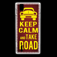 Coque Huawei Ascend P2 Keep Calm and Take o road 2 Rouge