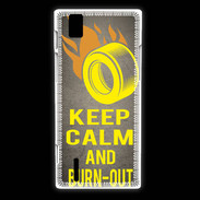Coque Huawei Ascend P2 Keep Calm and Burn Out Gris