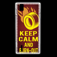 Coque Huawei Ascend P2 Keep Calm and Burn Out Rouge