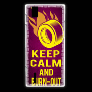 Coque Huawei Ascend P2 Keep Calm and Burn Out Rose