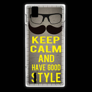 Coque Huawei Ascend P2 Keep Calm and Have a good Style Gris