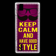 Coque Huawei Ascend P2 Keep Calm and Have a good Style Rose
