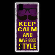 Coque Huawei Ascend P2 Keep Calm and Have a good Style Violet