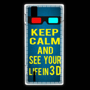 Coque Huawei Ascend P2 Keep Calm and See your life 3D Bleu
