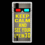 Coque Huawei Ascend P2 Keep Calm and See your life 3D Gris