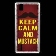 Coque Huawei Ascend P2 Keep Calm and Mustach Rouge