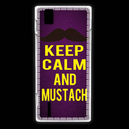 Coque Huawei Ascend P2 Keep Calm and Mustach Violet