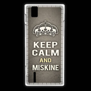Coque Huawei Ascend P2 Keep Calm and Miskine Gris