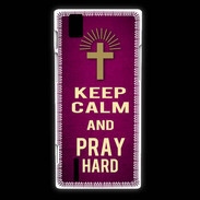 Coque Huawei Ascend P2 Keep Calm and Pray Christian Rose